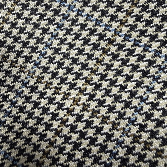 Chaps Mens 100% Silk Light Brown Beige Houndstooth Blazer Sport Jacket Mens 44L - Picture 4 of 10